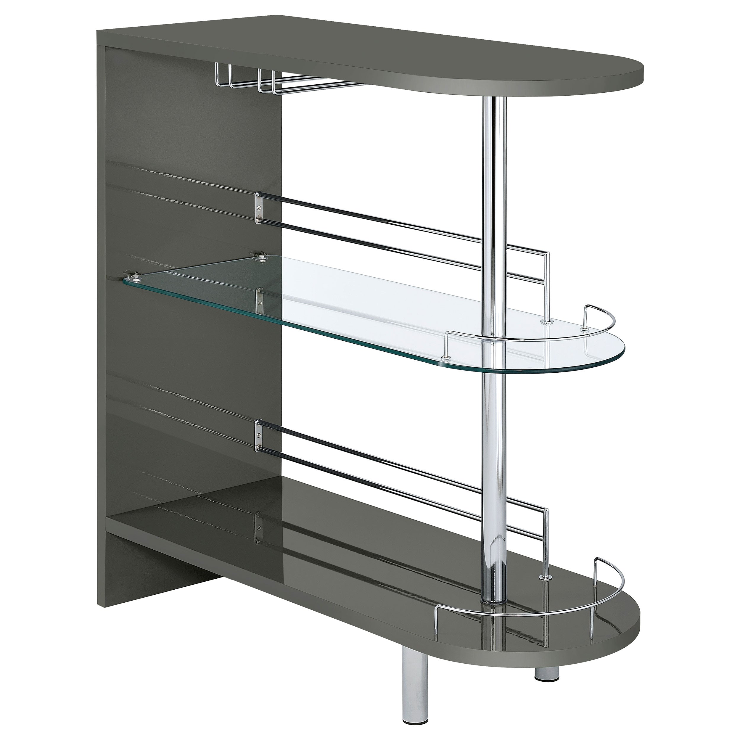 Adolfo Rectangular 2-tier Home Bar Table High Gloss