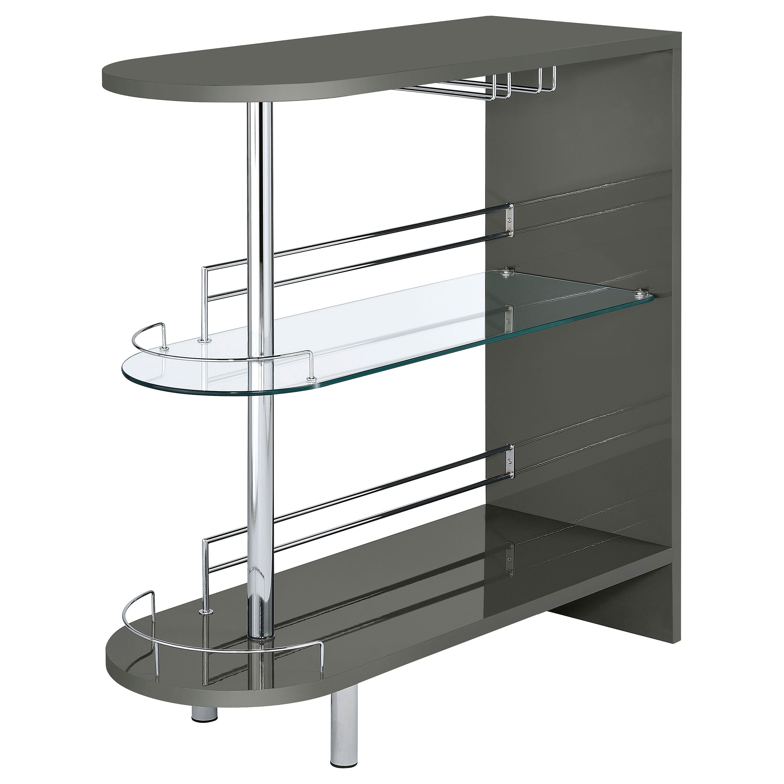 Adolfo Rectangular 2-tier Home Bar Table High Gloss