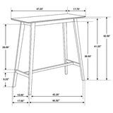 Finnick Rectangular 47-inch Pub Height Bar Table Walnut