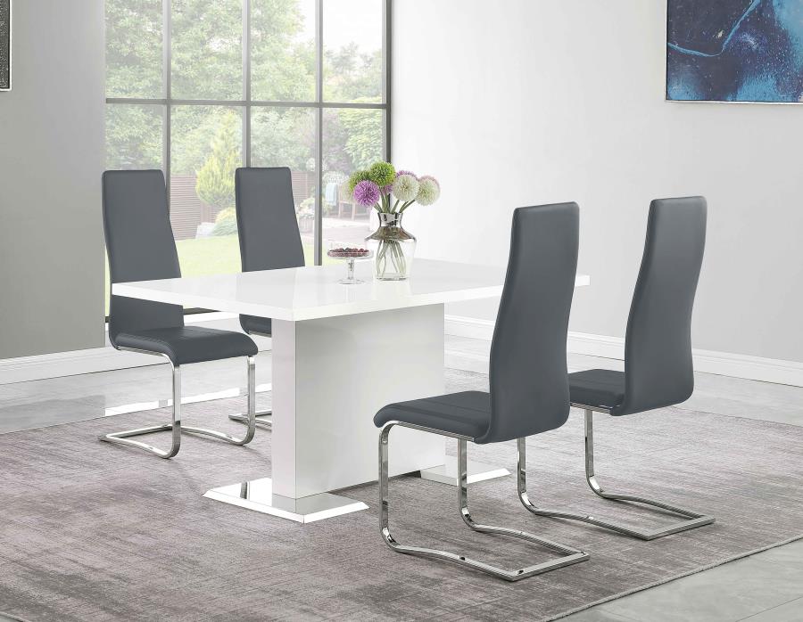 Anges Dining Table Set High Gloss