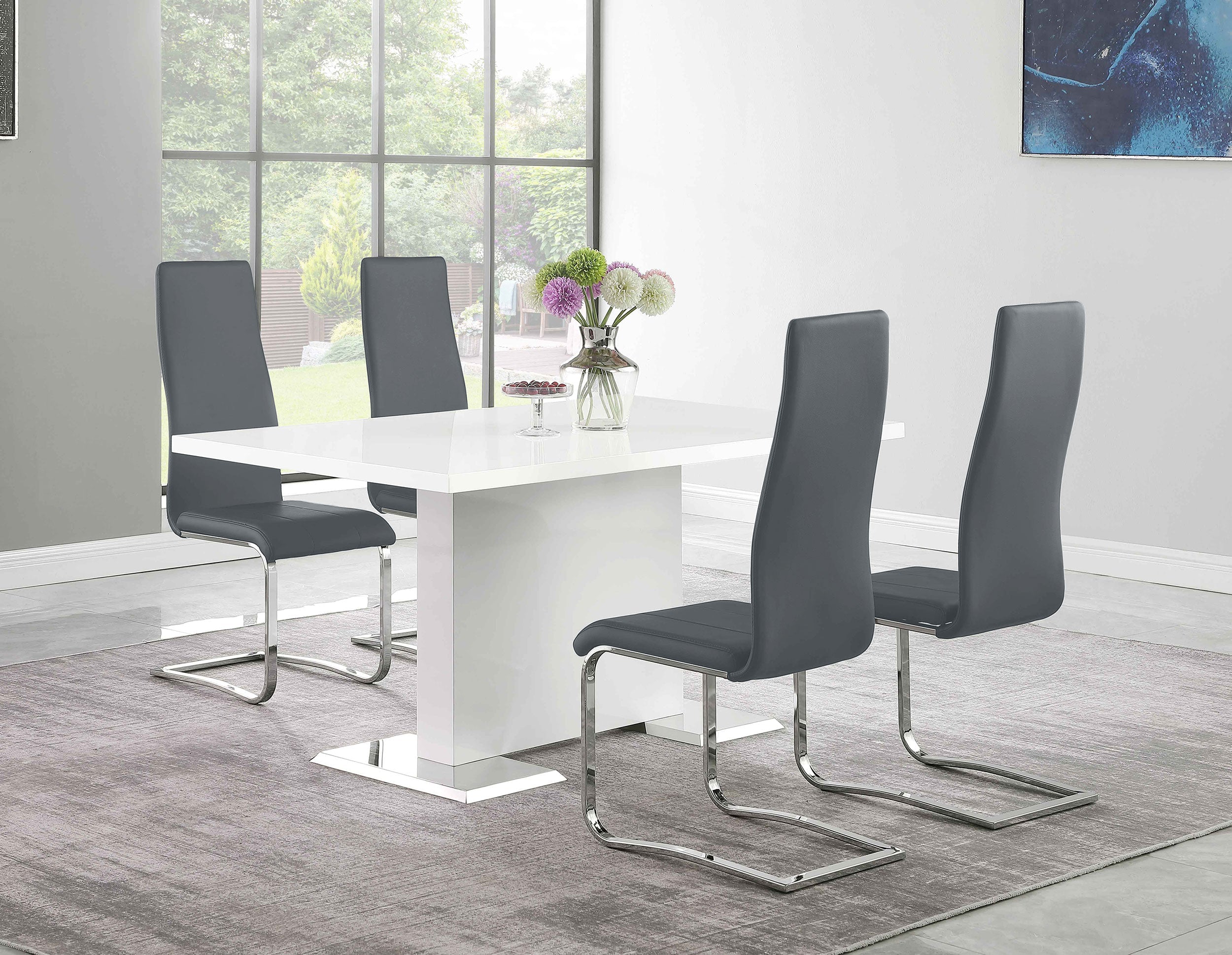 Anges Dining Table Set High Gloss