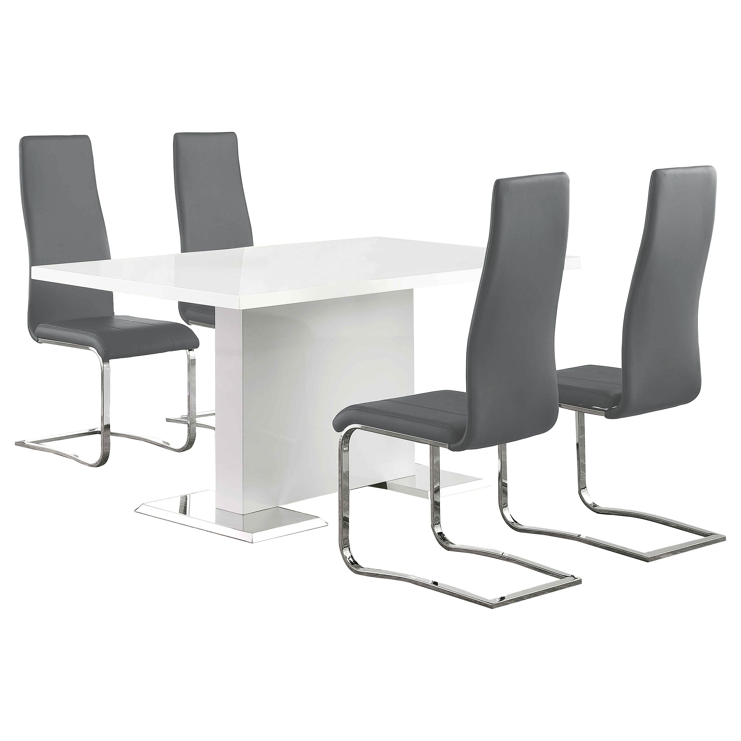 Anges Dining Table Set High Gloss