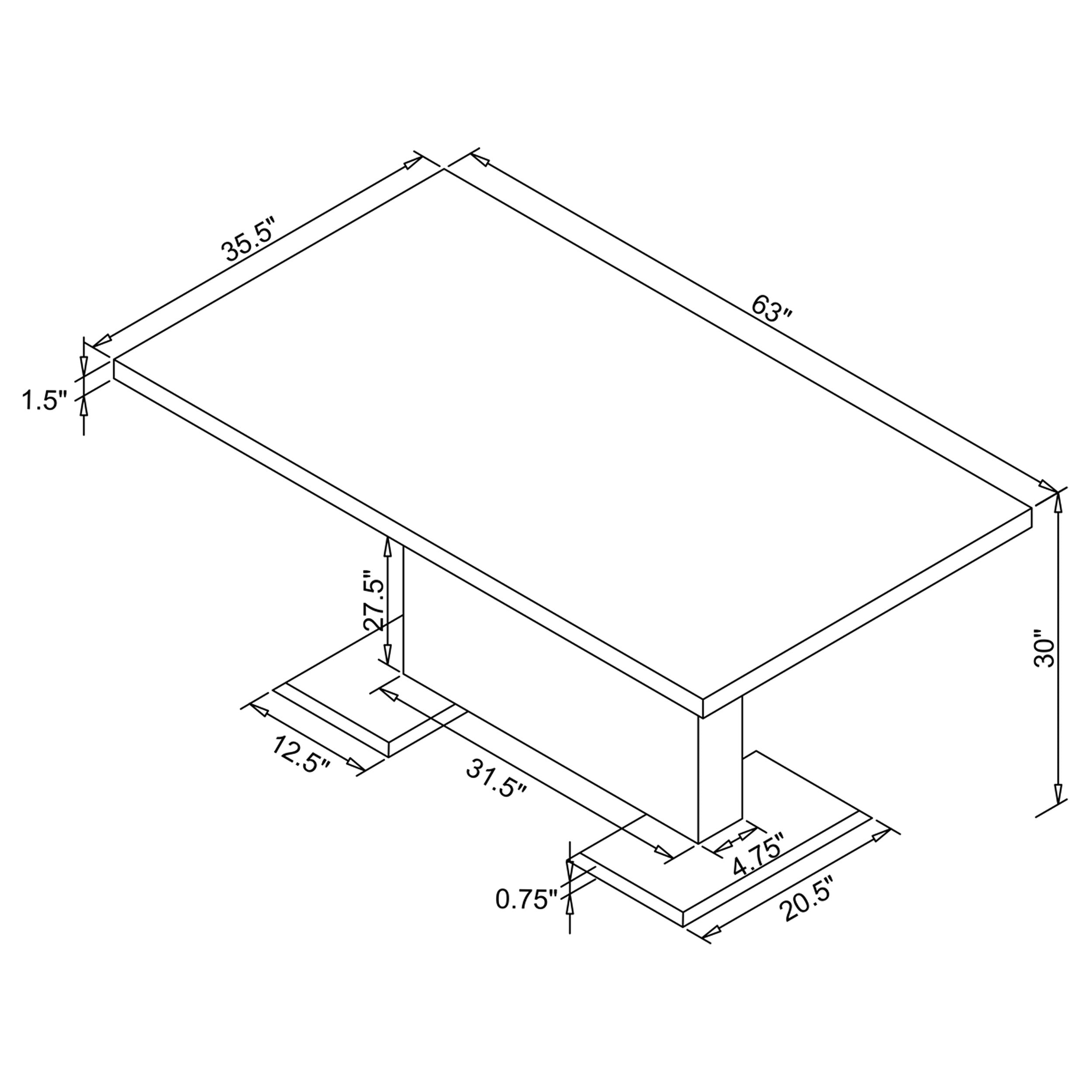 Anges Dining Table Set High Gloss