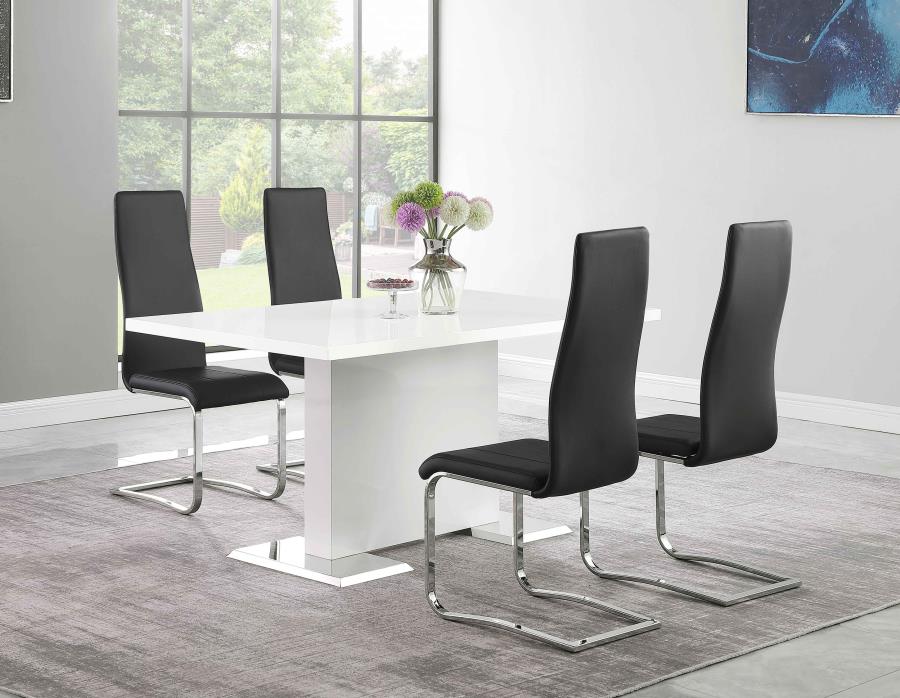 Anges Dining Table Set High Gloss