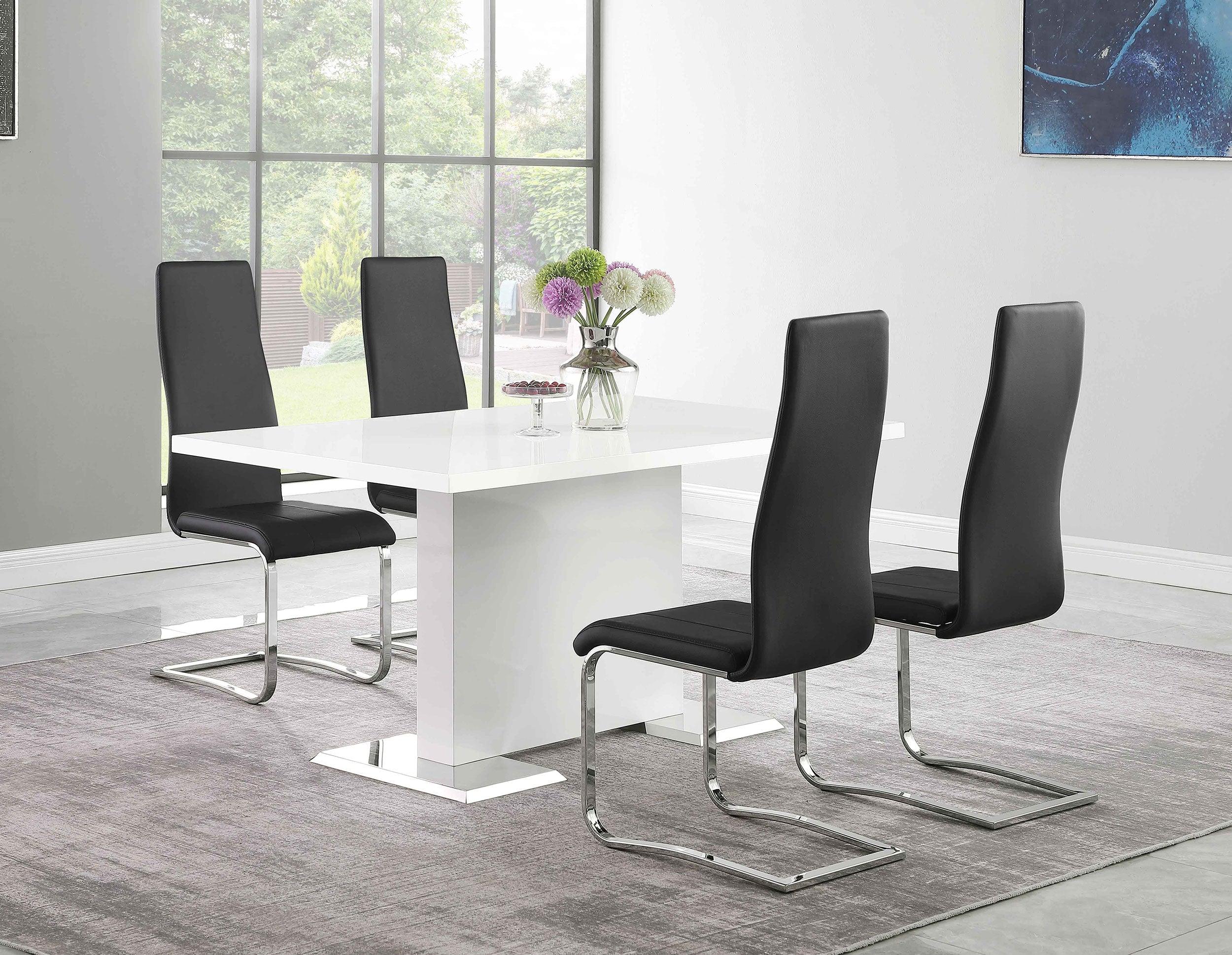 Anges Dining Table Set High Gloss