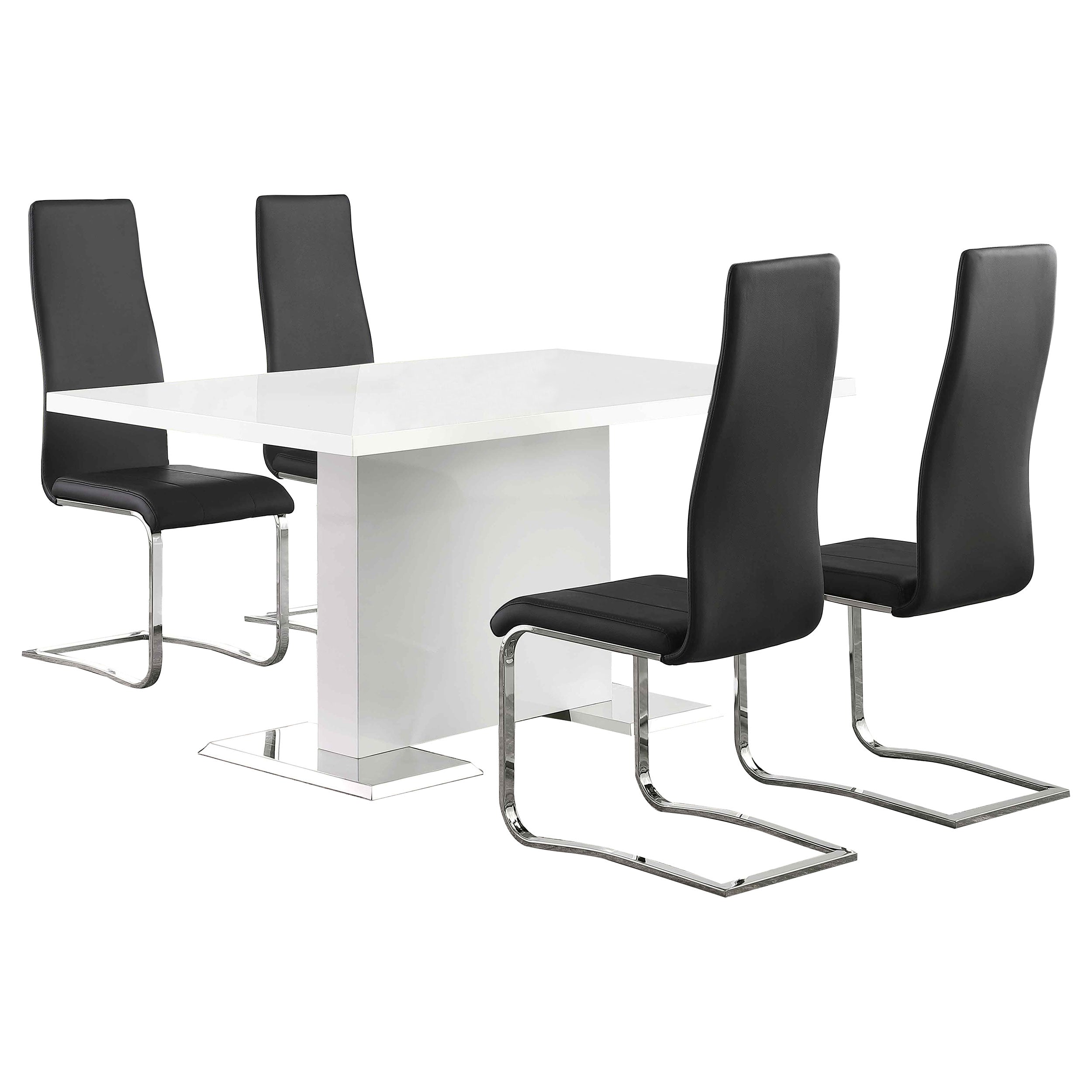 Anges Dining Table Set High Gloss