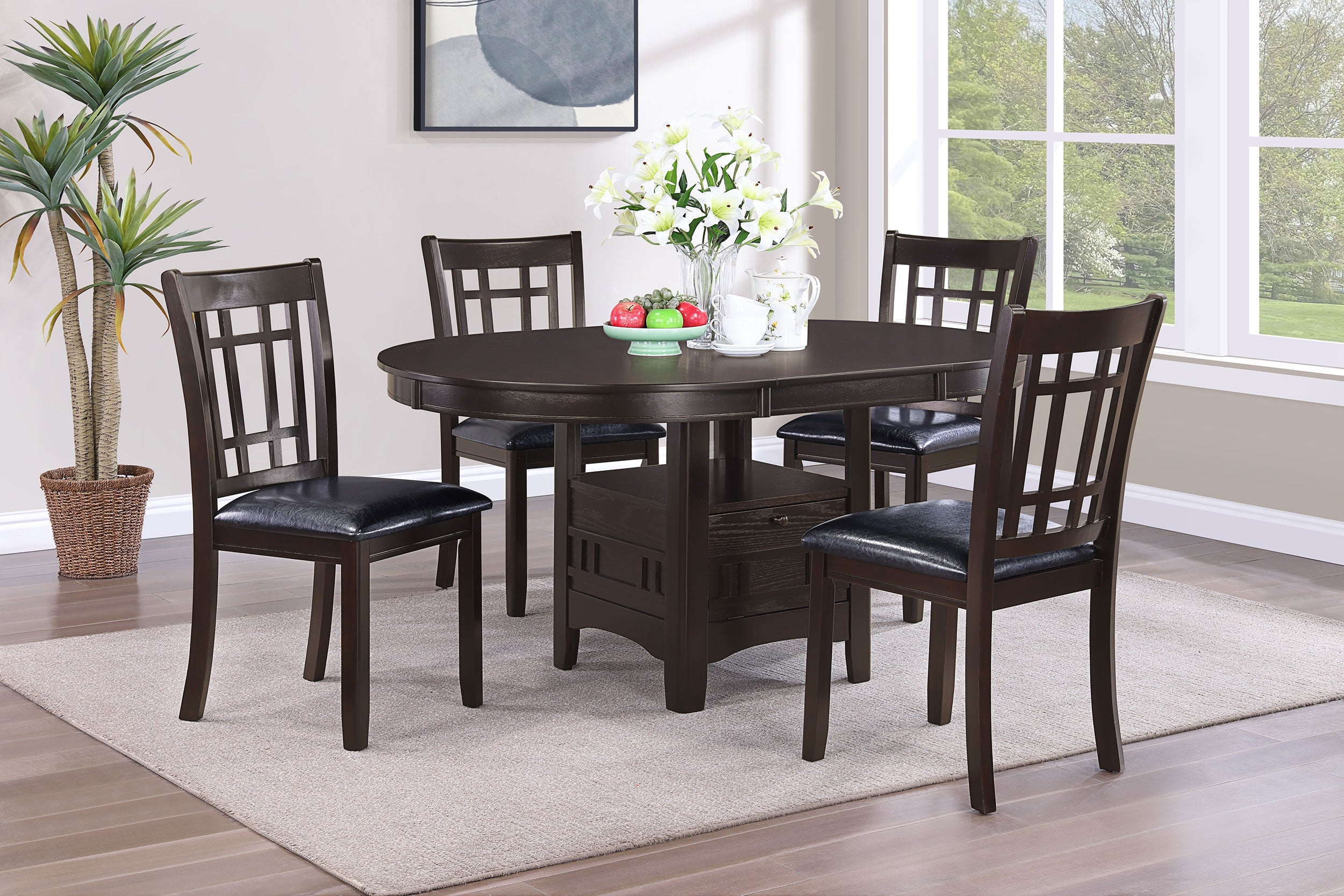 Lavon Oval 60-inch Extension Leaf Dining Table Medium