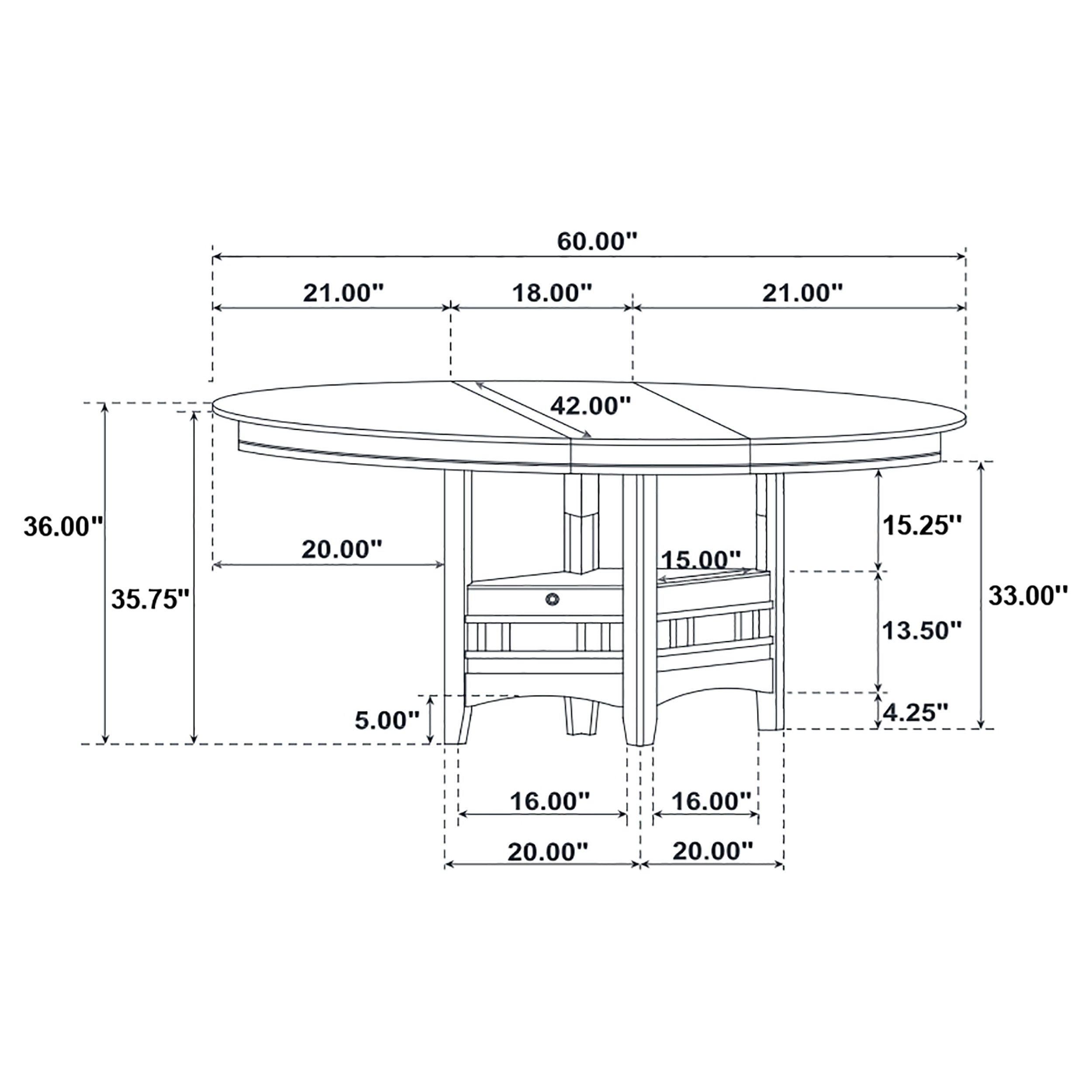 Lavon Oval 60-inch Extension Counter Dining Table