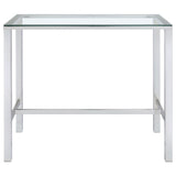 Tolbert Rectangular 47-inch Glass Top Pub Bar Table Chrome