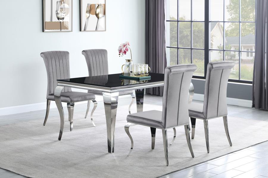 Carone 81-inch Rectangular Glass Dining Set