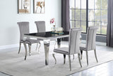 Carone 81-inch Rectangular Glass Dining Set