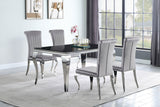 Carone 81-inch Rectangular Glass Dining Set