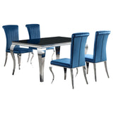Carone 81-inch Rectangular Glass Dining Set