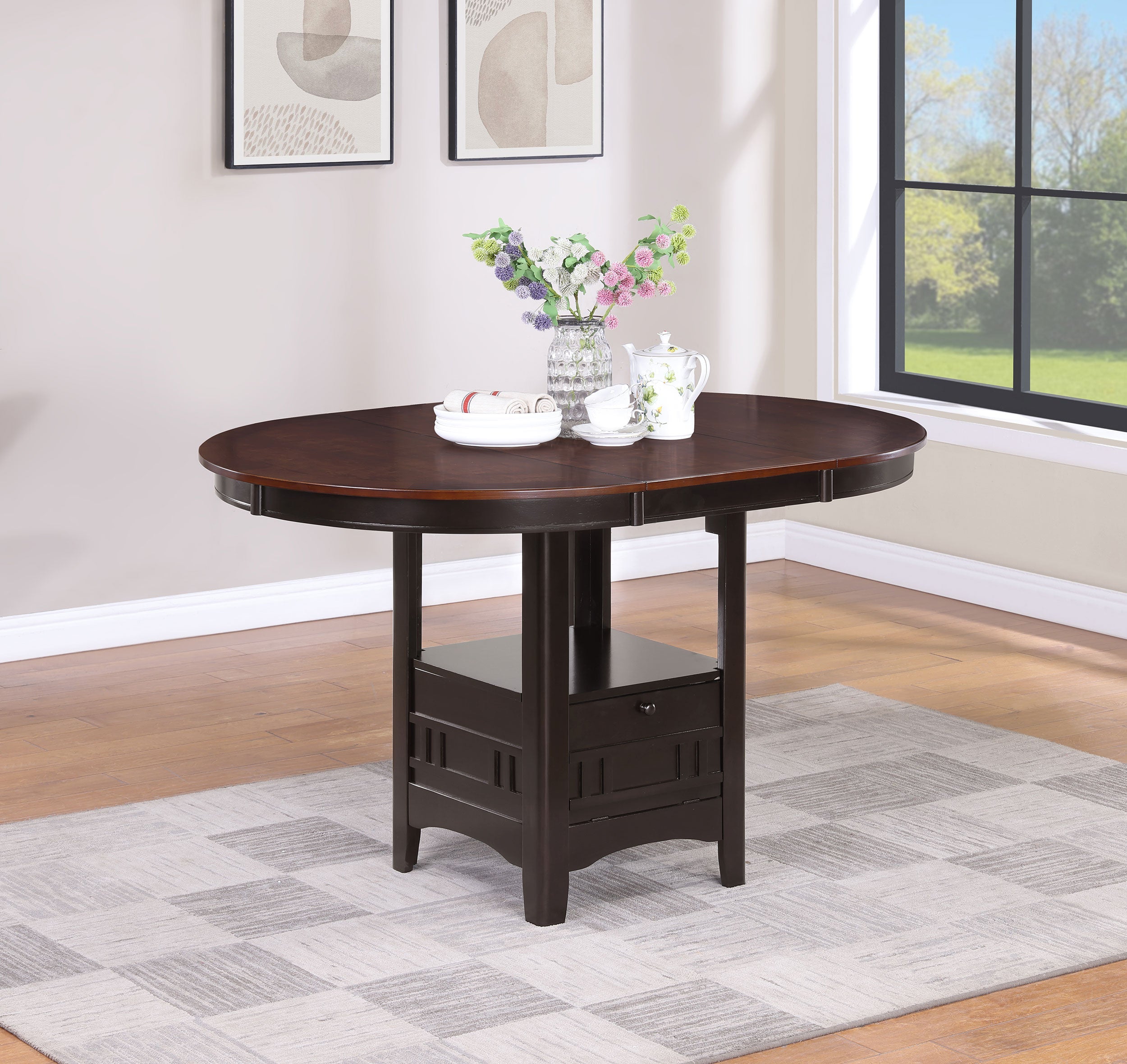 Lavon Oval 60-inch Extension Counter Dining Table