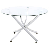 Beckham Round 46-inch Glass Top Dining Table