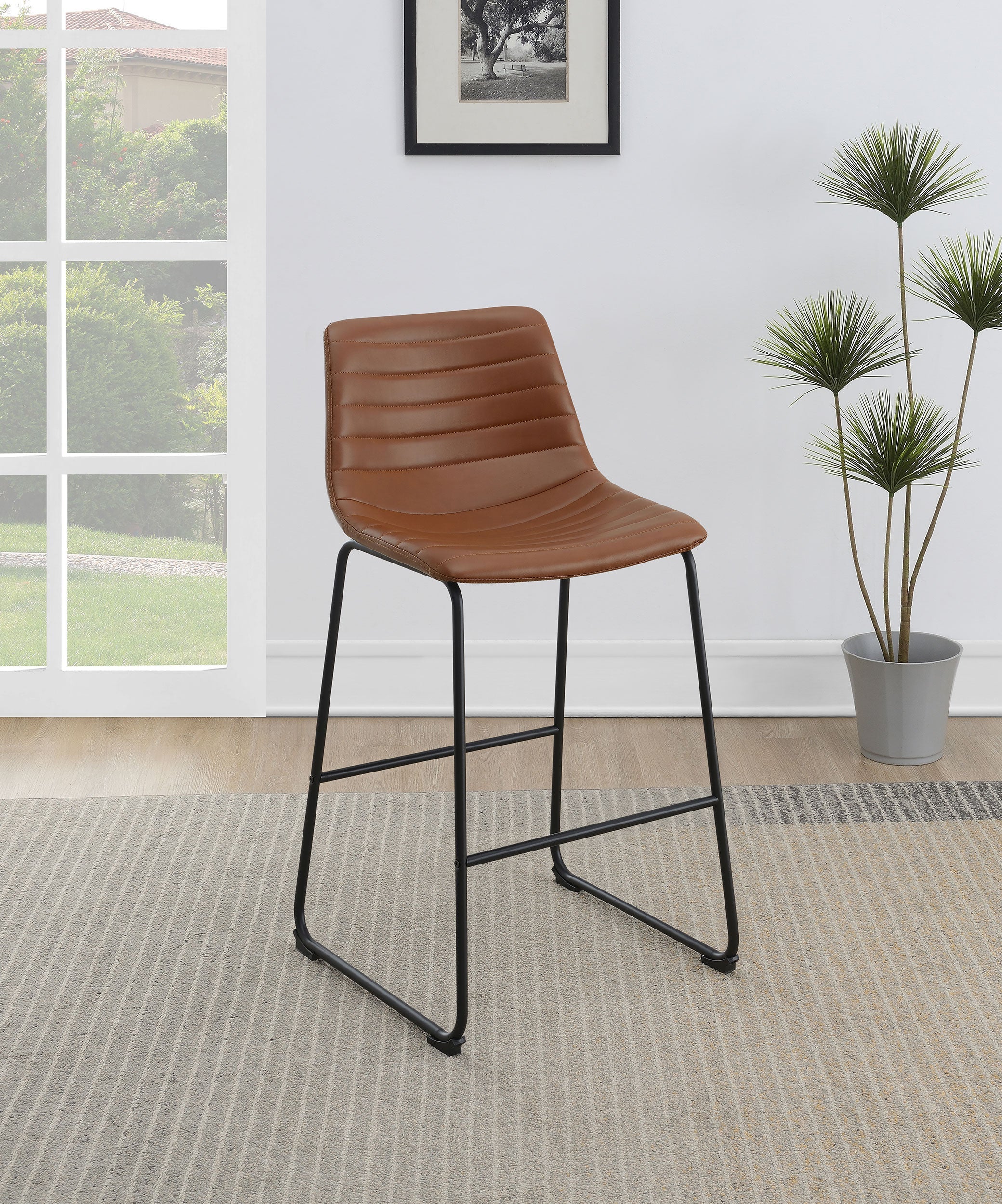 Zuni Faux Leather Upholstered Counter Chair (Set of 2)