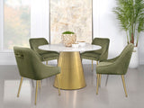 Ambrose Round 50-inch Marble Top Dining Table Brushed Gold