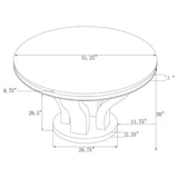 Anchorage Round 51-inch Glass Top Dining Table Chrome