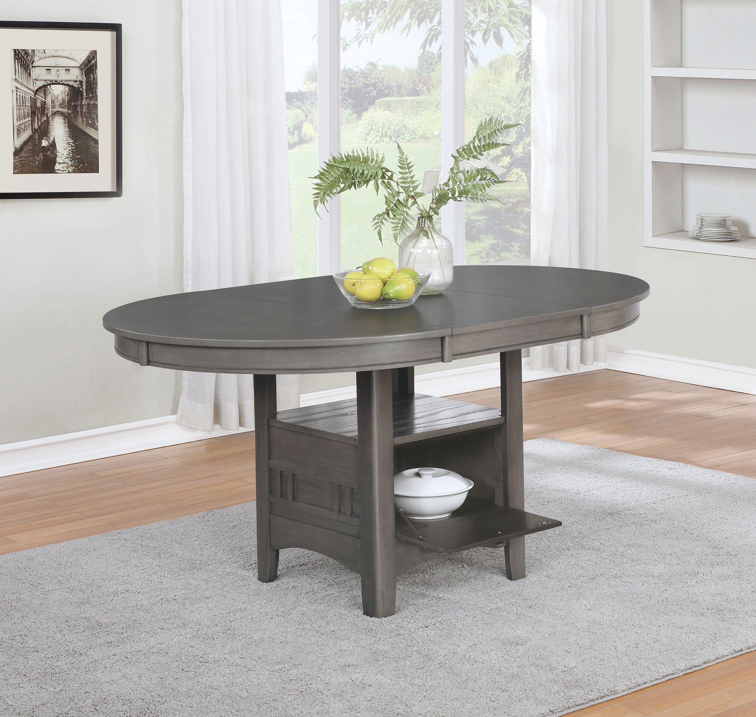 Lavon Oval 60-inch Extension Leaf Dining Table Medium