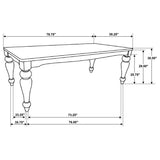 Bridget Rectangular 79-inch Dining Table Brown Brushed