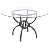Aviano 5-piece Round Glass Top Dining Table Set Gunmetal