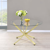 Beckham Round 46-inch Glass Top Dining Table