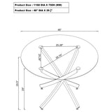 Beckham Round 46-inch Glass Top Dining Table