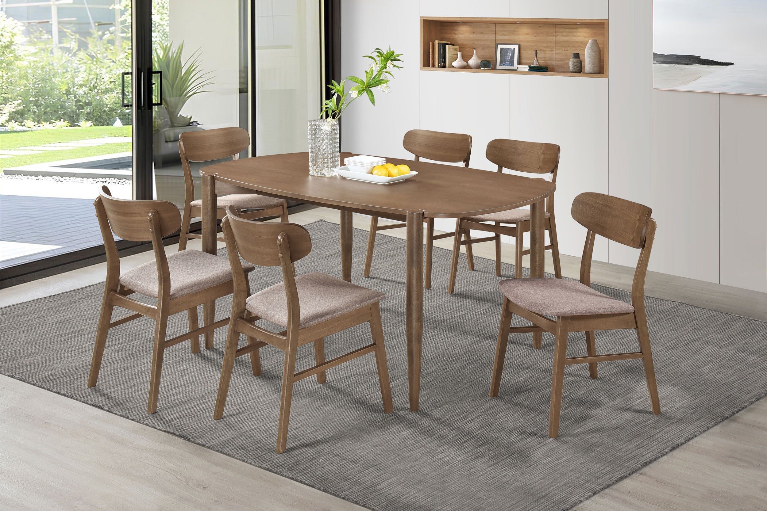 Dortch Oval Solid Wood Dining Set Walnut
