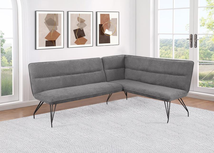 Dodson Fabric Upholstered L-Shaped Nook Dining Bench with Cushioned Seating