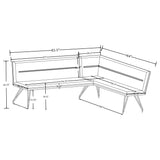 Dodson Fabric Upholstered L-Shaped Nook Dining Bench with Cushioned Seating