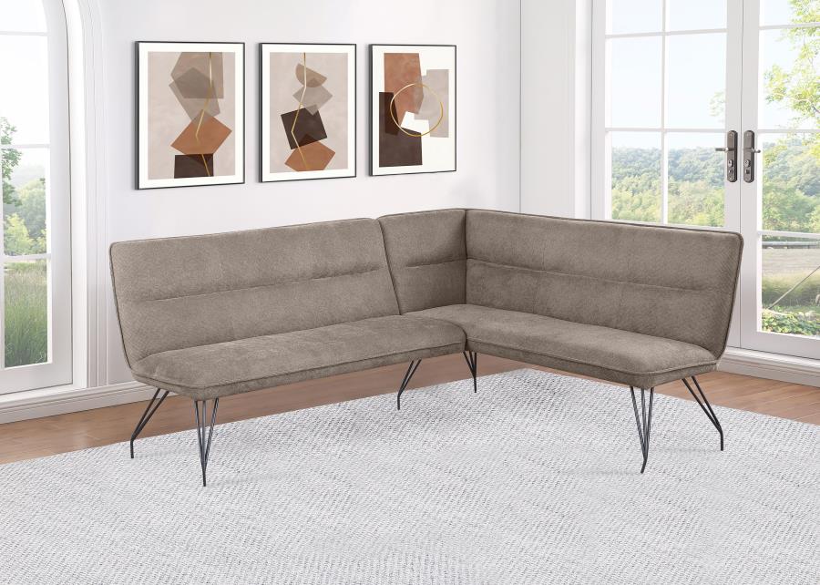 Dodson Fabric Upholstered L-Shaped Nook Dining Bench with Cushioned Seating