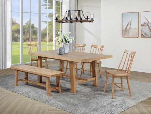Middleton Extension Leaf Dining Set Natural Brown