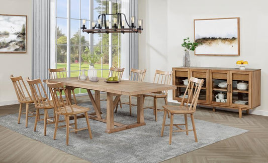 Middleton Extension Leaf Dining Set Natural Brown