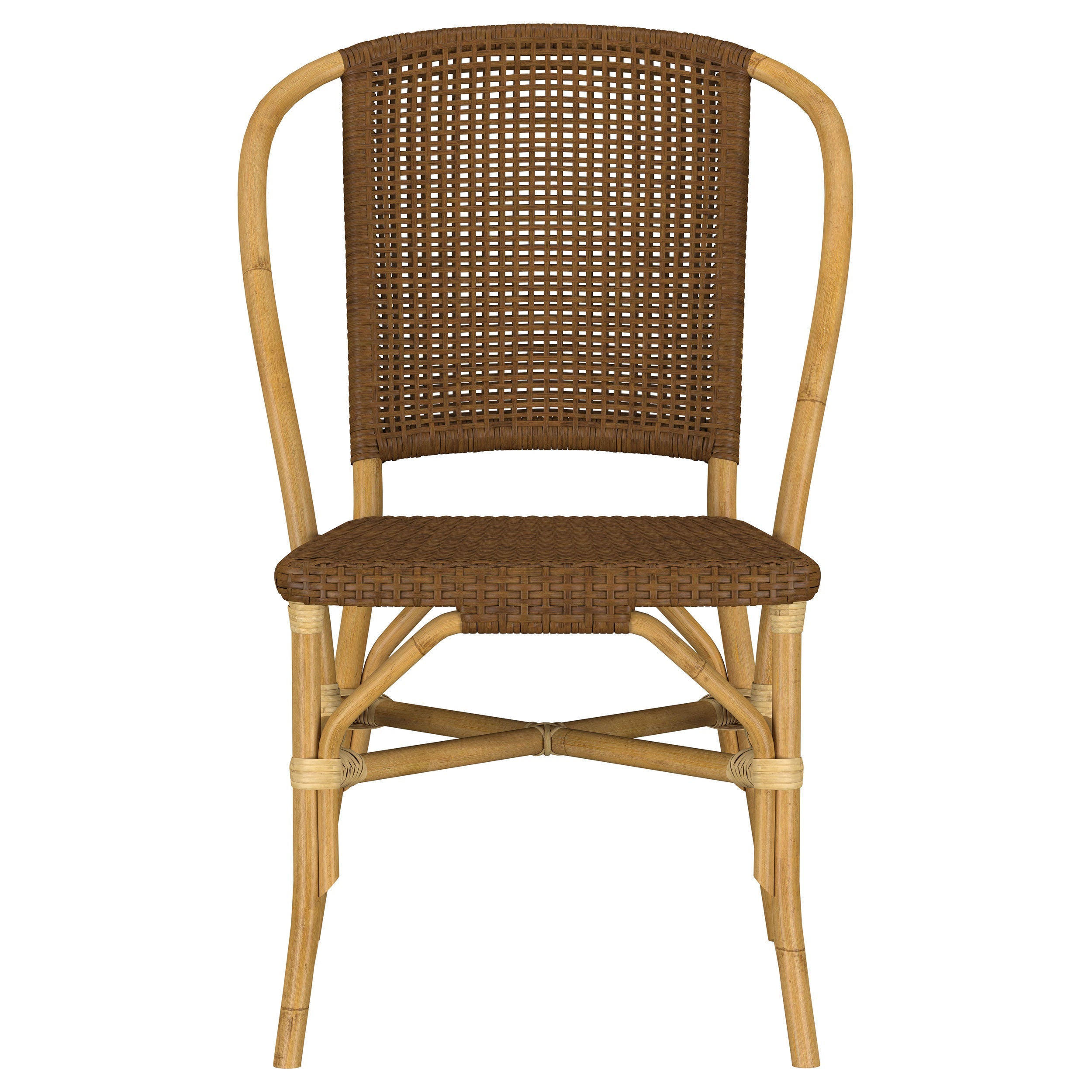 Lexley Woven Rattan Dining Side Chair Brown (Set of 2)