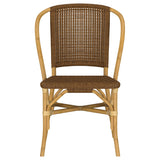 Lexley Woven Rattan Dining Side Chair Brown (Set of 2)