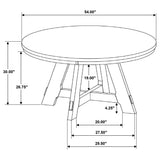 Danvers Round 54-inch Wood Dining Table Brown Oak