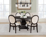Twyla Round Wood Dining Room Table Set Dark Cocoa