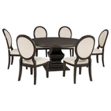 Twyla Round Wood Dining Room Table Set Dark Cocoa