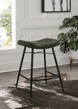 Bayu Leather Upholstered Counter Stool (Set of 2)