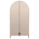 Kailani 4-Door Cane Dining Vitrine Display Cabinet Beige Oak