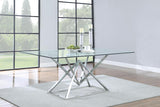 Beaufort Rectangular 71-inch Glass Top Dining Table Chrome