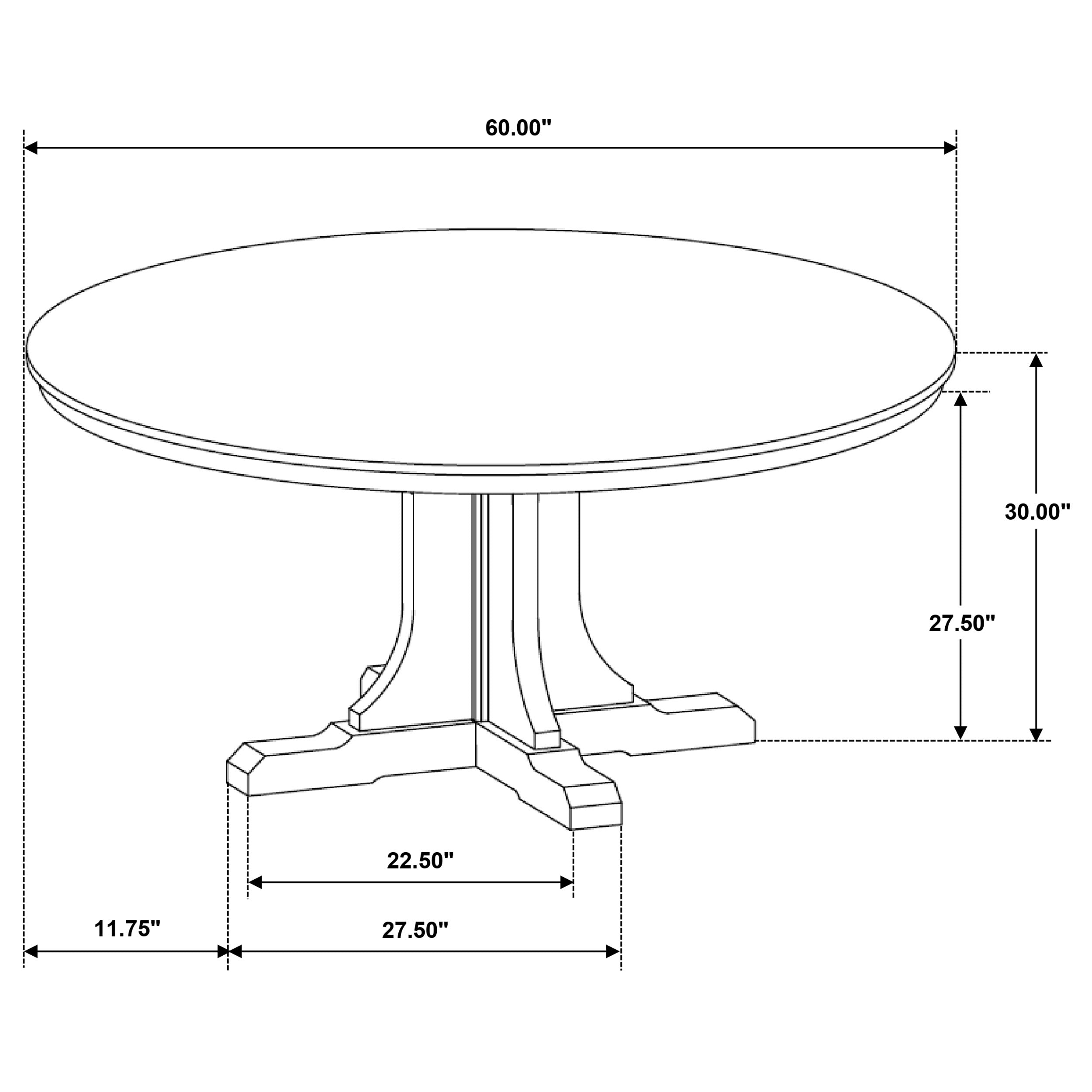 Hartville 60-inch Round Dining Table Natural Light Brown