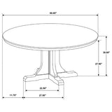 Hartville 60-inch Round Dining Table Natural Light Brown