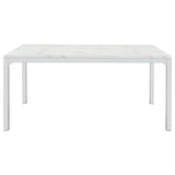 Athena Rectangular 64-inch Faux Marble Dining Table Chrome