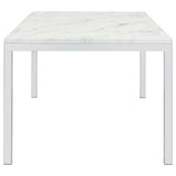 Athena Rectangular 64-inch Faux Marble Dining Table Chrome