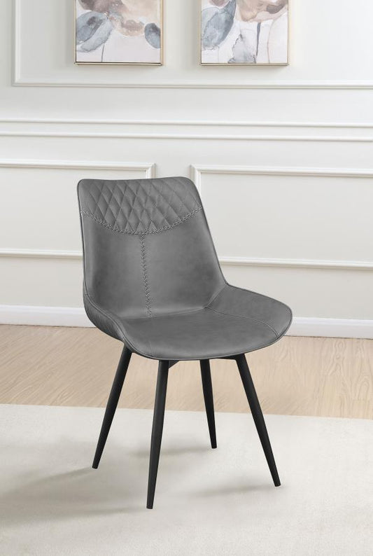 Brassie Upholstered Swivel Dining Side Chair Grey (Set of 2)