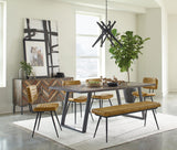 Misty Leather Upholstered Dining Bench
