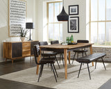 Misty Leather Upholstered Dining Bench