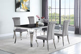 Carone 81-inch Rectangular Glass Dining Set