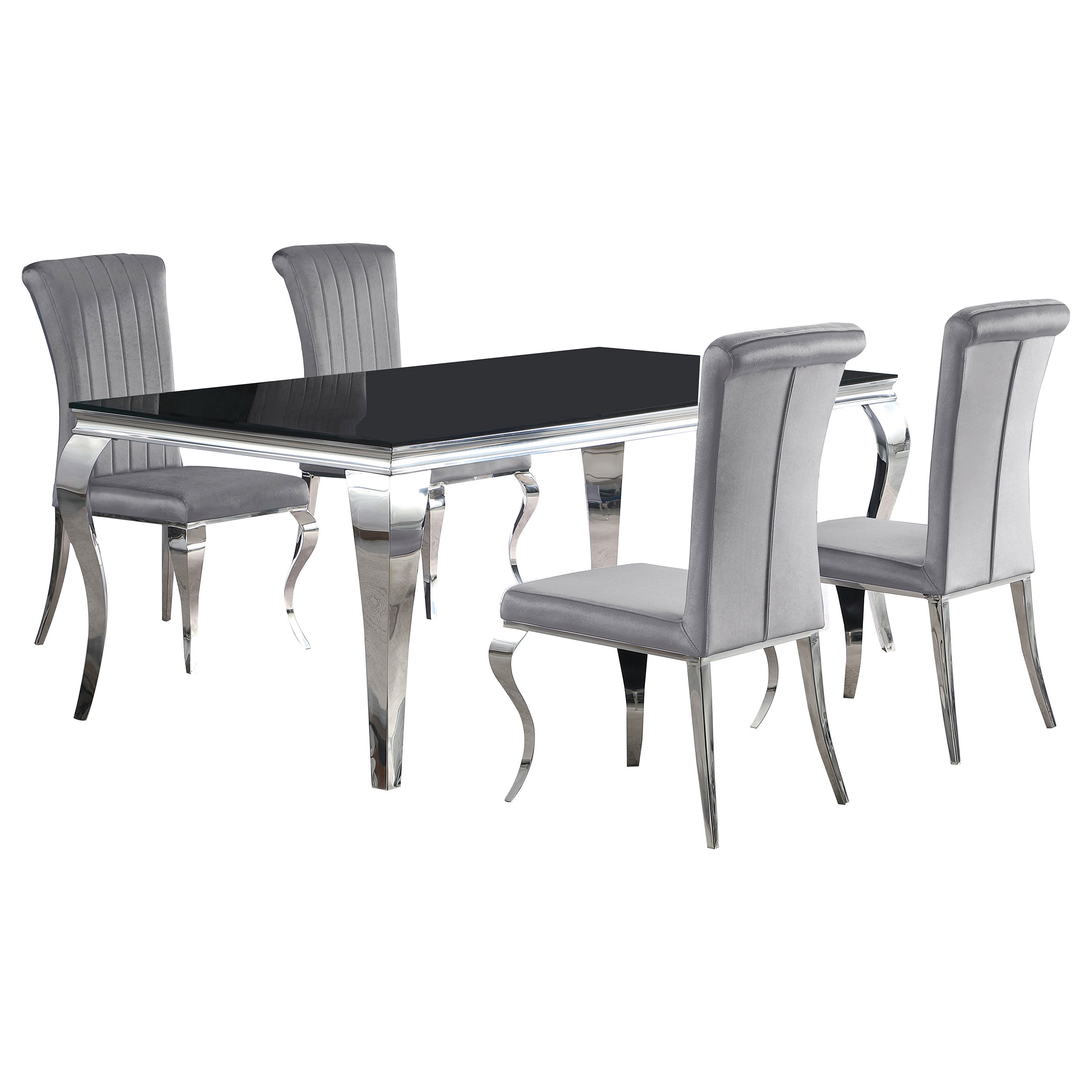 Carone 81-inch Rectangular Glass Dining Set